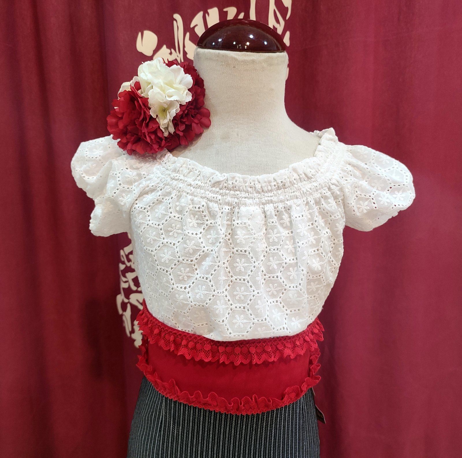 Falda Flamenca Nina - Modelo ANGY Raya Campera Gris - PEDROCHE GITANA