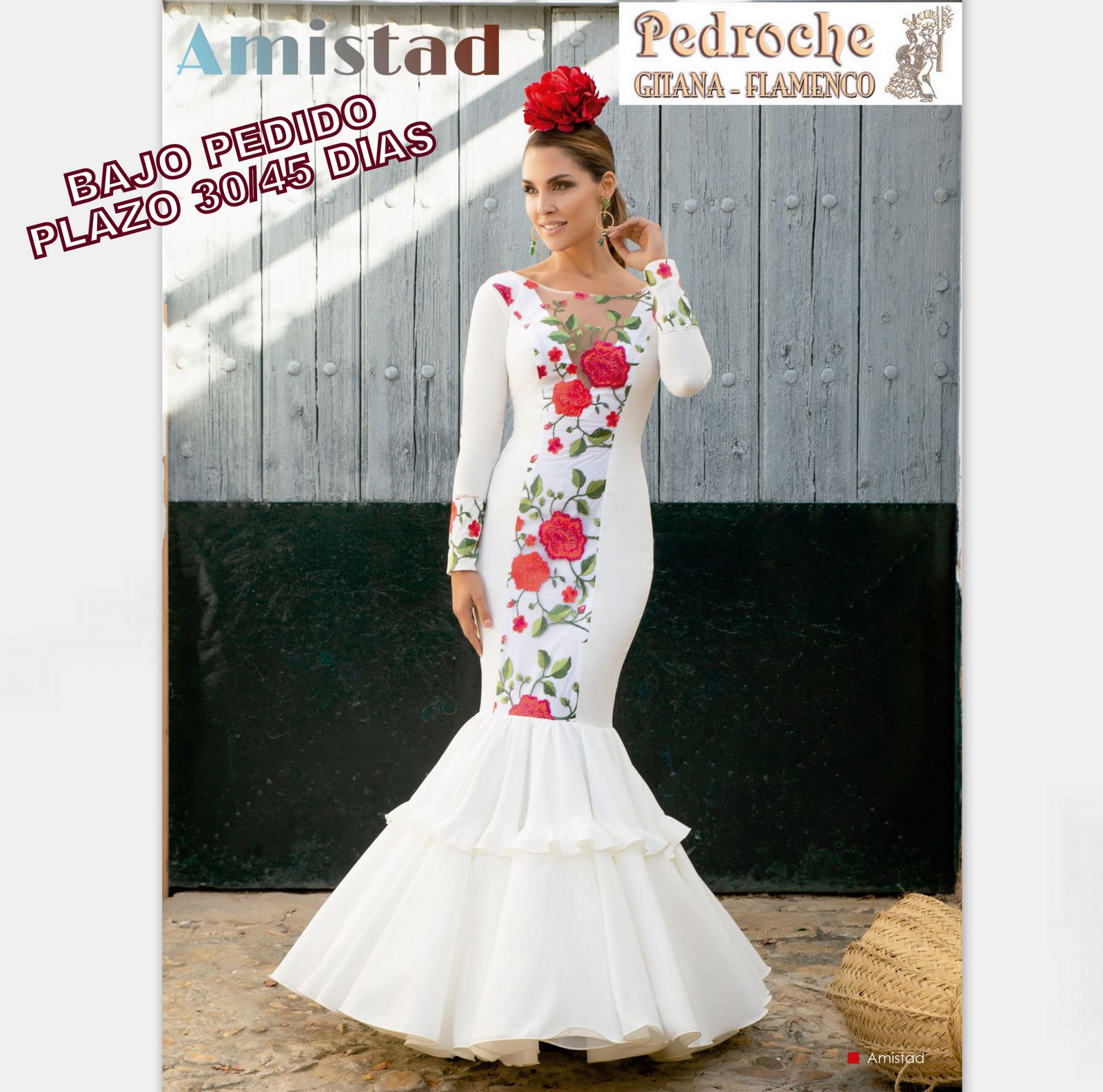 Vestido Flamenca Señora - Modelo Amistad Blanco - PEDROCHE GITANA