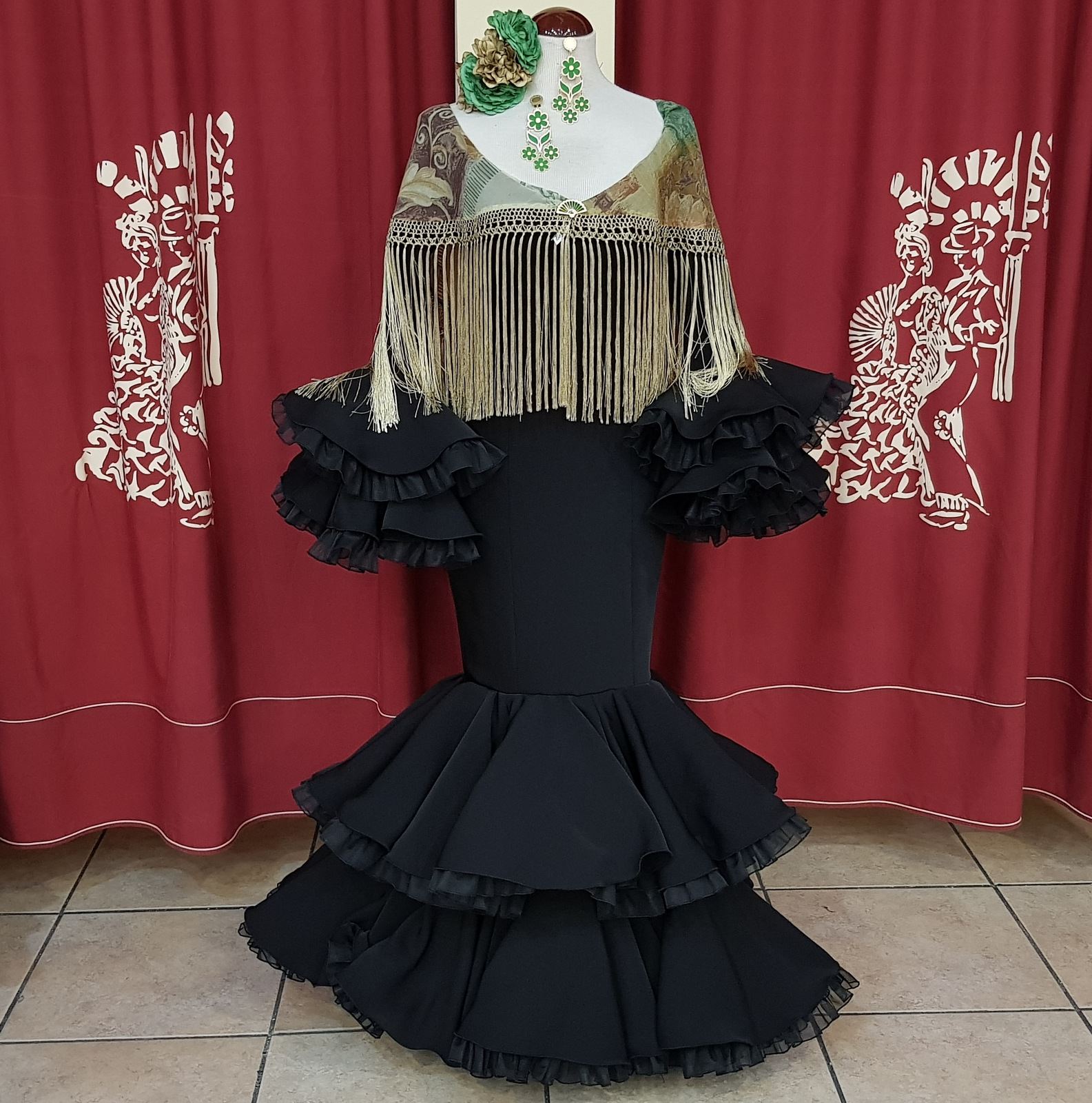 VESTIDO FLAMENCA SEÑORA - Esencia Negro - PEDROCHE FLAMENCO