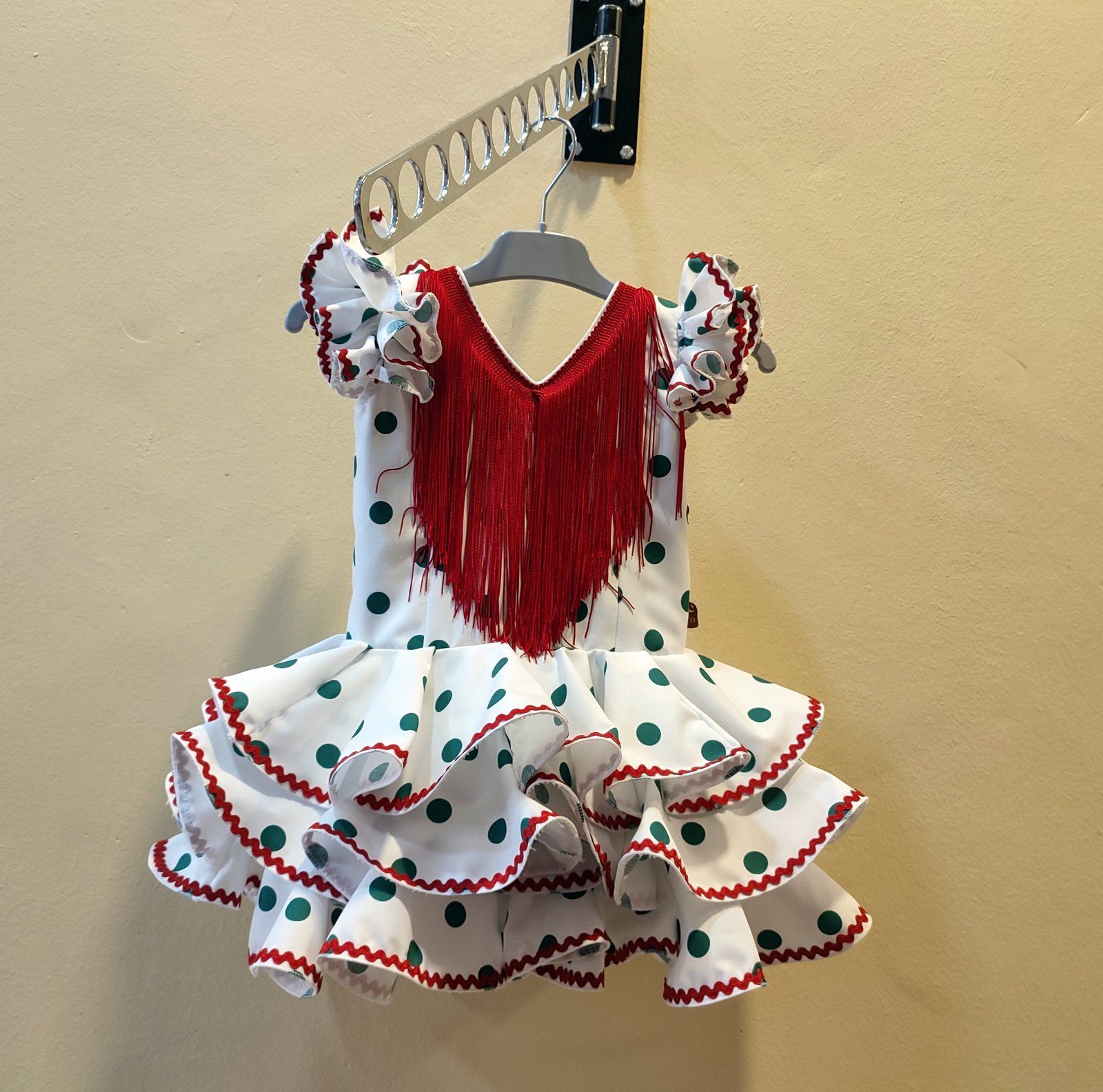 Vestido flamenca lunar flecos - PEQUEÑINES