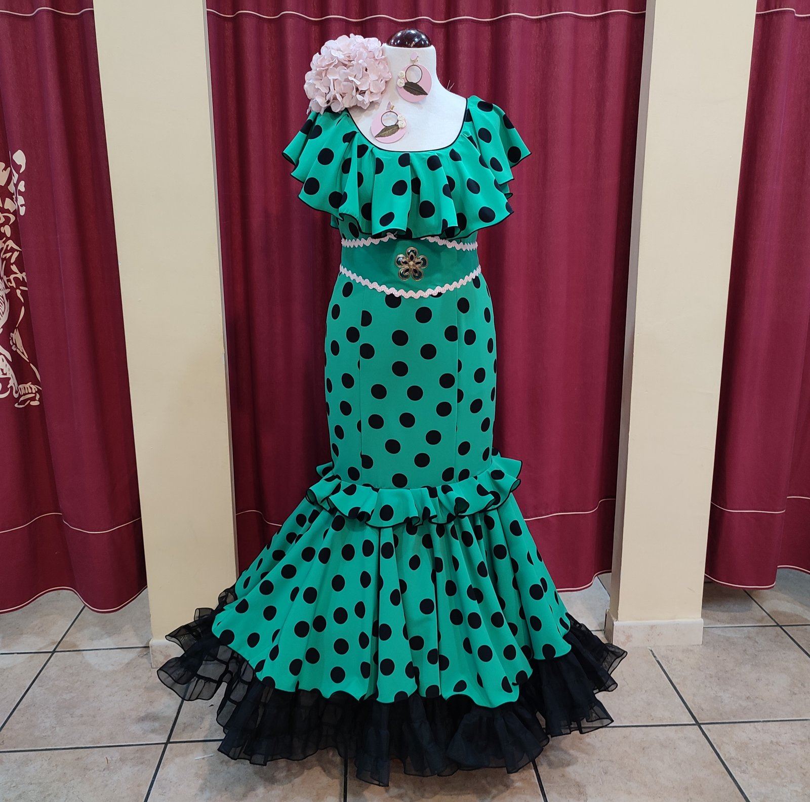 Traje flamenca verde botella online