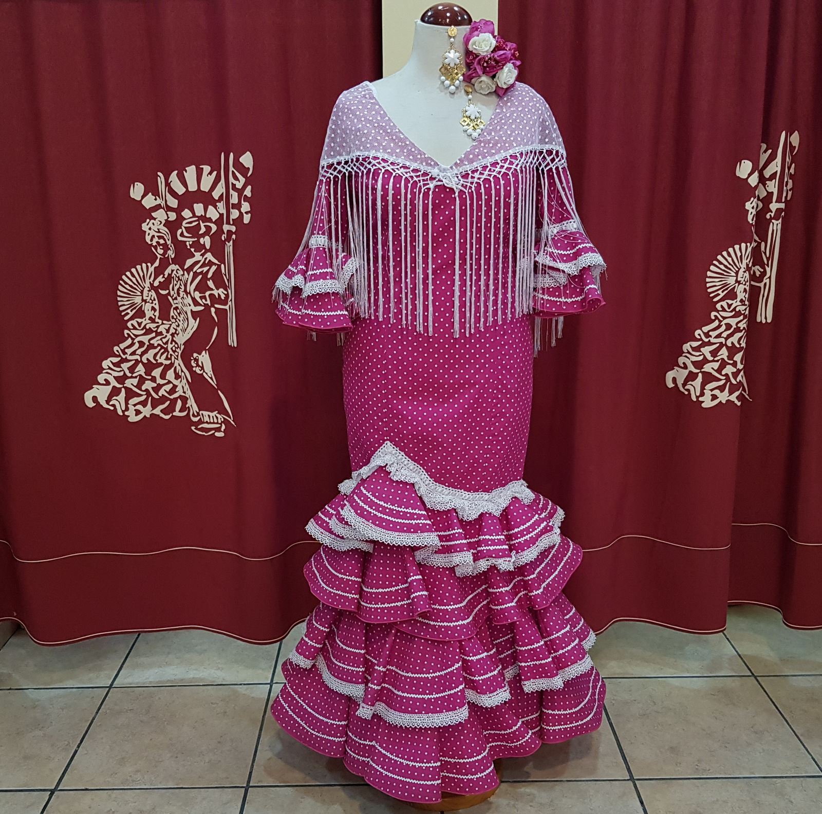 Traje de flamenca Buganvilla - CARLOTA - Trajes flamenca mujer <