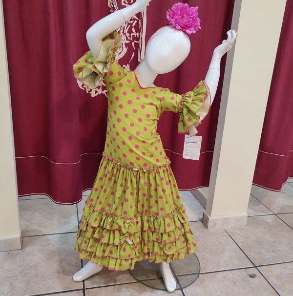Modelo MARIA DE LA O (Talla 4) Verde Manzana Lunar Fucsia