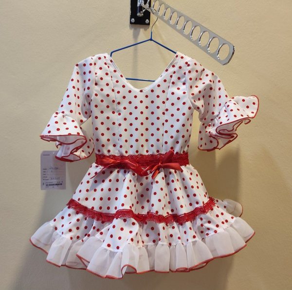 Modelo ZAIDA (Talla 5) Blanco Lunar Rojo