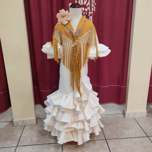 Vestido Flamenca Niña EVITA Beige