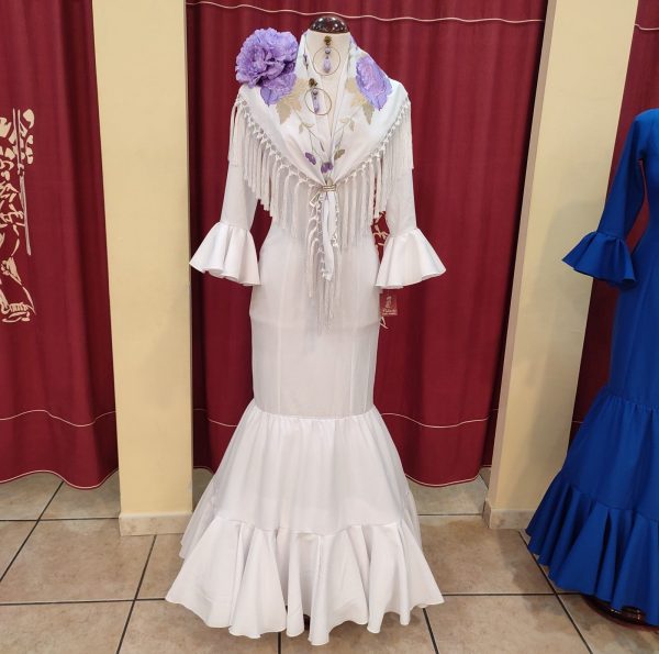 Vestido Flamenca CARMENCITA Blanco