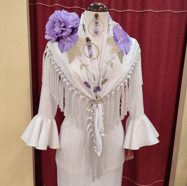 Vestido Flamenca CARMENCITA Blanco - Imagen 2