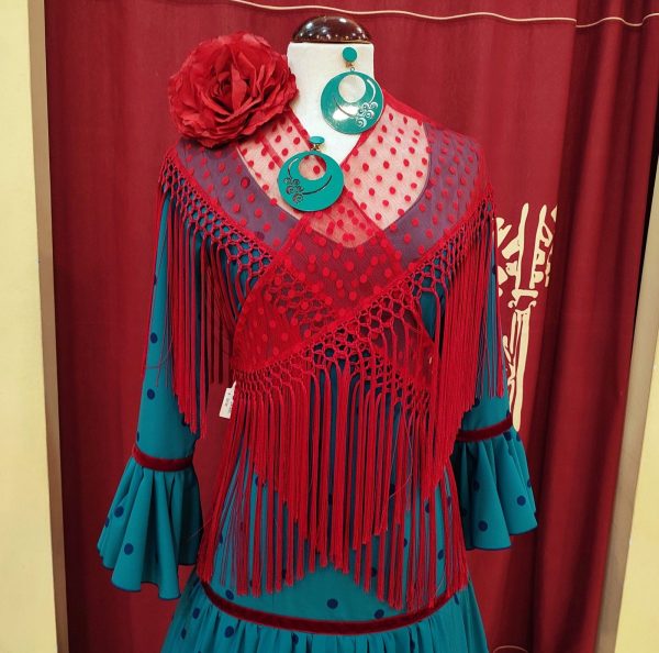 Modelo MARISMAS (Talla 42) Aguamarina Lunares-Rojo - Imagen 3