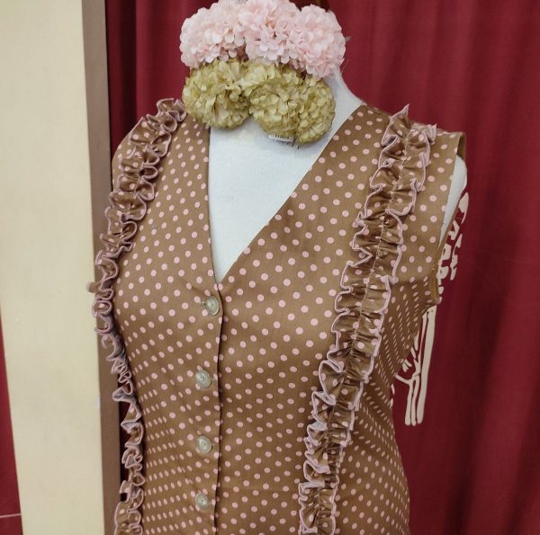 Camisa Modelo HABANA S/MG (Talla L) Camel Lunar Rosa BB - Imagen 2