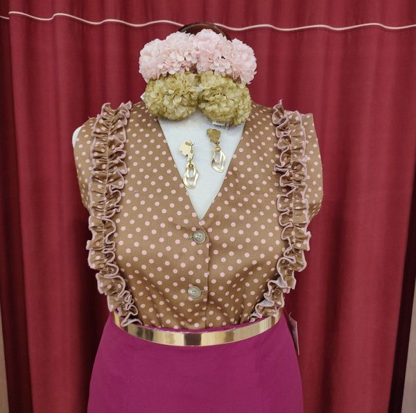 Camisa Modelo HABANA S/MG (Talla L) Camel Lunar Rosa BB