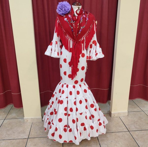 Modelo EVA CANASTERO (Talla 36) Blanco Lunar Rojo