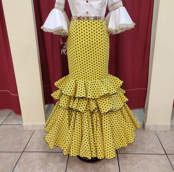 Falda Modelo MIS (Talla 38) Amarillo Lunar Negro