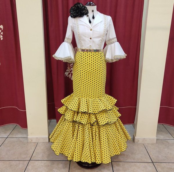 Falda Modelo MIS (Talla 38) Amarillo Lunar Negro - Imagen 2