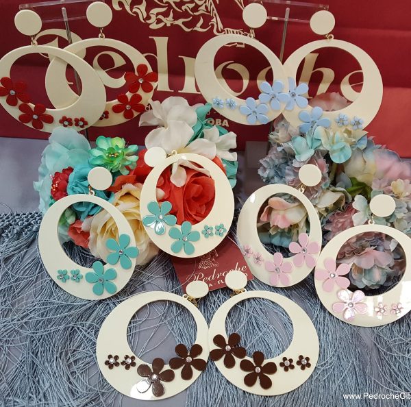 Pendiente Modelo Aro Beige 4 FLORES