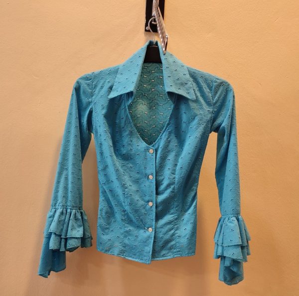 Camisa Modelo PEDROCHE PERFORADA (Talla 32) Turquesa