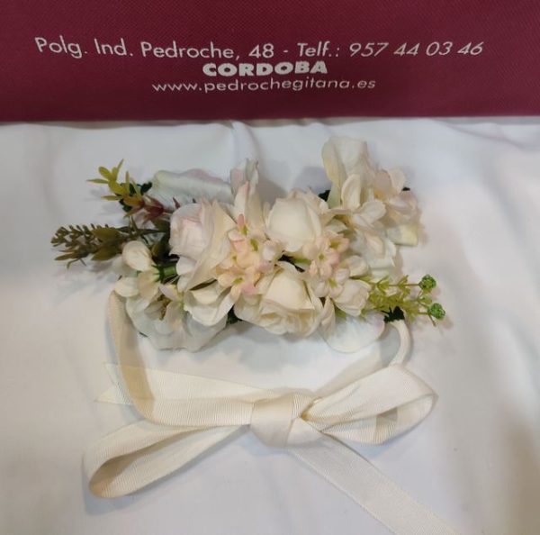 Fajin Modelo PEDROCHE FLORES-CINTA Pequeño Beige - Imagen 2