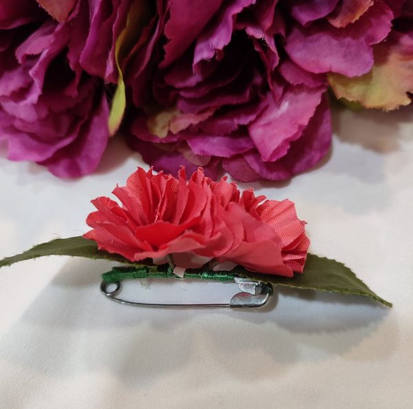 Broche-Imperdible Modelo FLOR HOJA Doble - Imagen 2