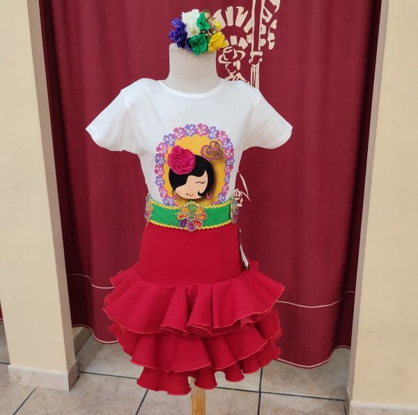 Camiseta Modelo PEDROCHE Blanco-Mostaza - Imagen 2