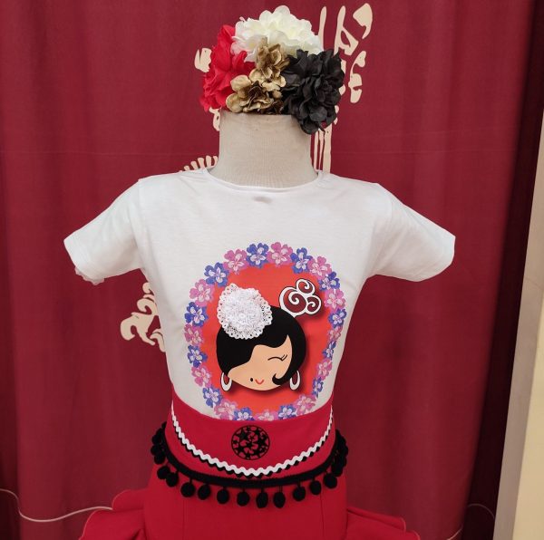 Camiseta Modelo PEDROCHE Blanco-Rojo-Azul