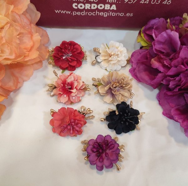 Broche Modelo PEDROCHE FLOR Combinado Dorado