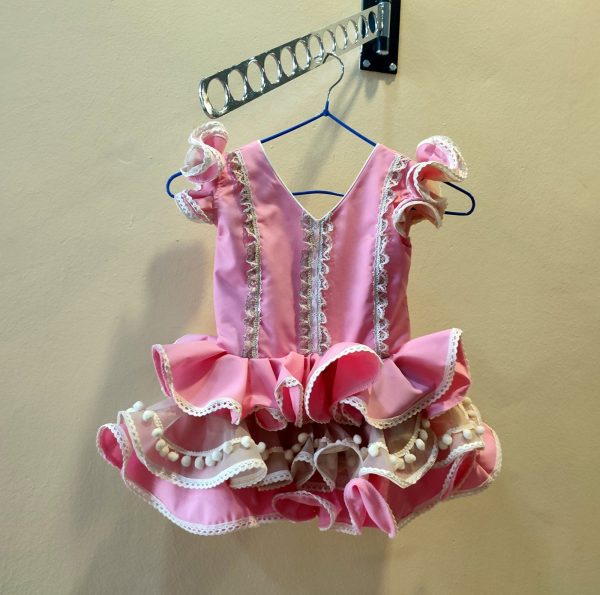 Modelo CARMEN (Talla 2) Rosa Chicle Bolillos-Madroños Beige