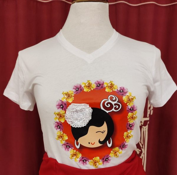 Camiseta Modelo PEDROCHE Blanca-Rojo-Amarillo