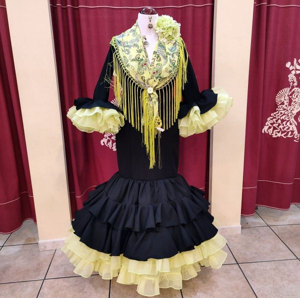 Modelo AMBAR (Talla 44) Negro-Verde Lima
