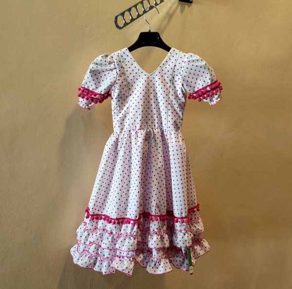 Modelo COLOMBIANA (Talla 3) Blanco Lunar Fucsia
