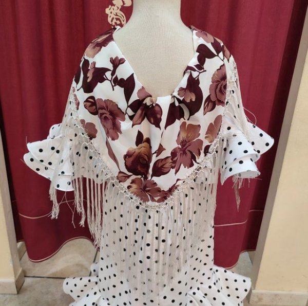 Manton CRIS ESTAMPADO Blanco-Granate