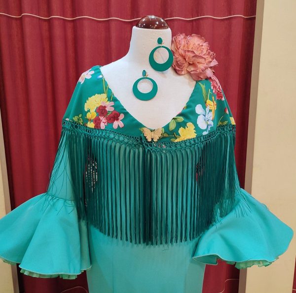 Vestido Flamenca CLARA Verde Agua - Imagen 2