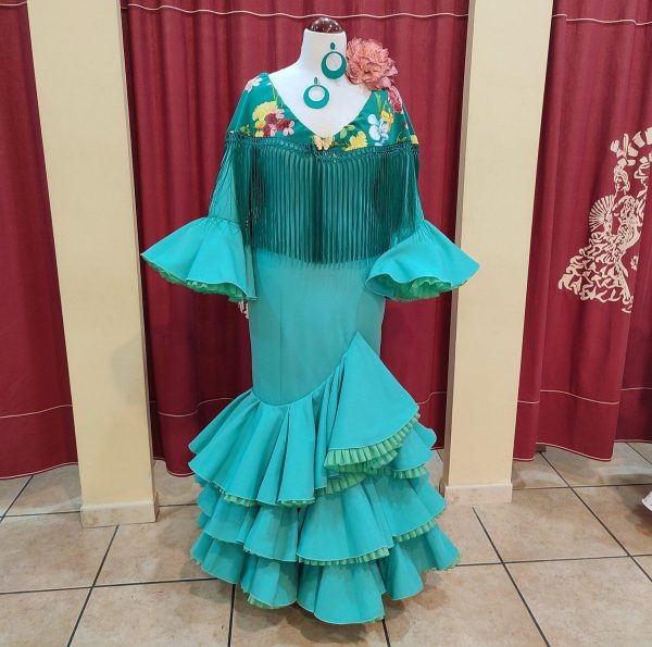 Vestido Flamenca CLARA Verde Agua