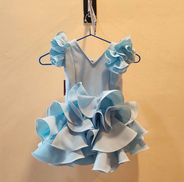Vestido Flamenca Niña EMMA Celeste - Imagen 2