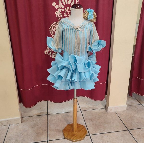 Vestido Flamenca Niña EMMA Celeste