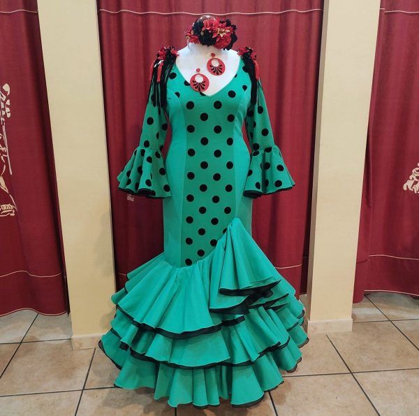 Modelo LUCENA (Talla 48) Verde Esmeralda-Lunares