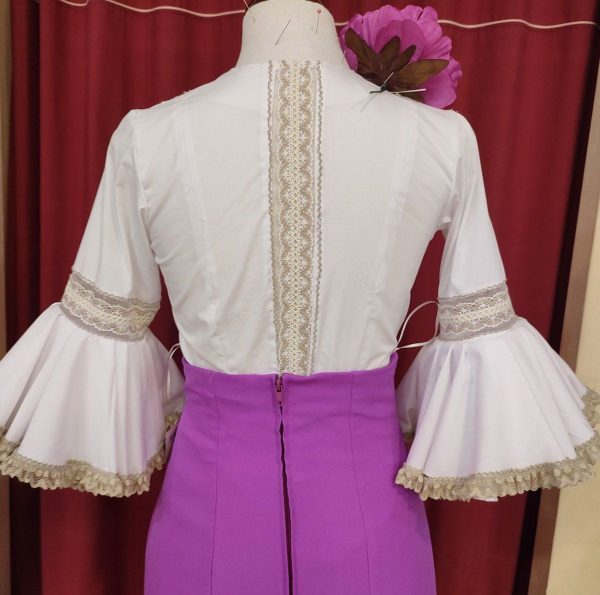 Camisa CARLA Blanco-Transparencia - Imagen 3