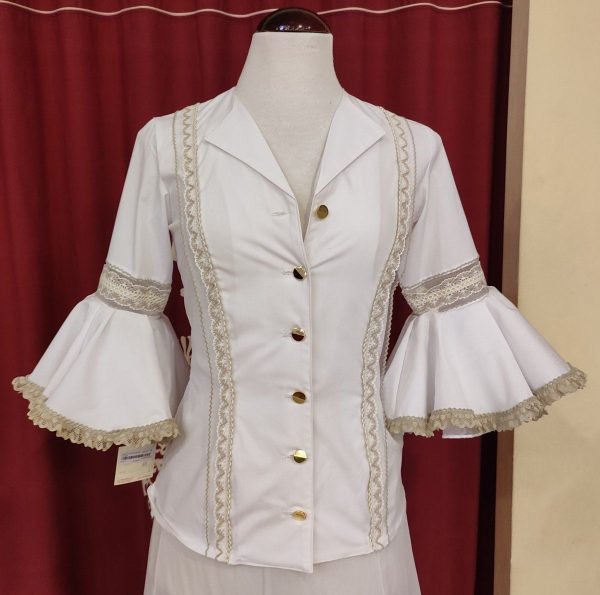 Camisa CARLA Blanco-Transparencia - Imagen 4