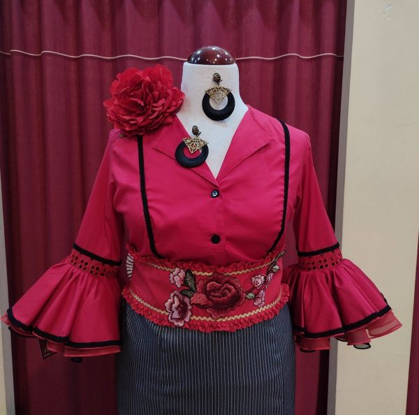 Camisa Flamenca CARLA Rojo-Negro