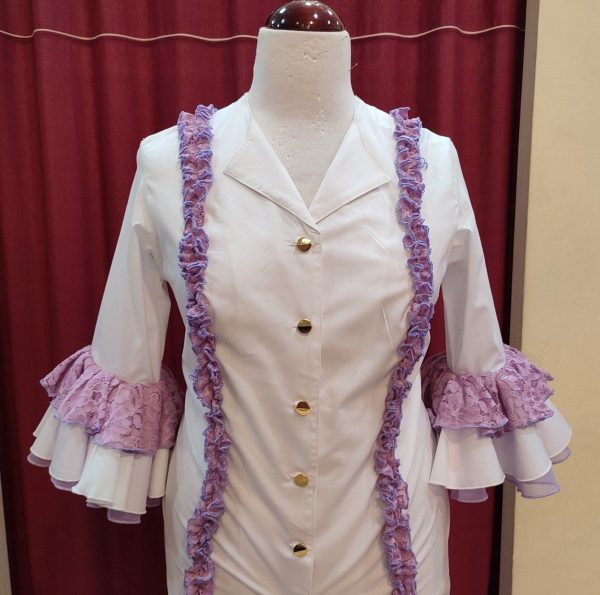 Camisa Modelo CARLA (XL) Blanca-Malva - Imagen 3