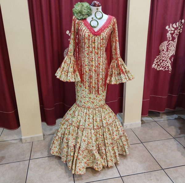 Modelo AURORA Estampado Rosas Naranja-Beige