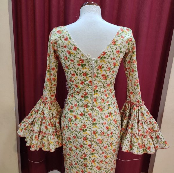 Modelo AURORA Estampado Rosas Naranja-Beige - Imagen 3