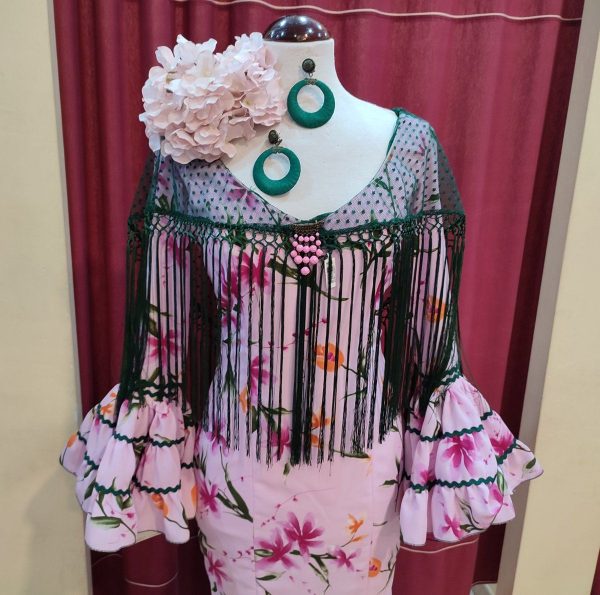 Modelo AURORA CREPE (Talla 38) Estampado Rosa BB-Botella - Imagen 2