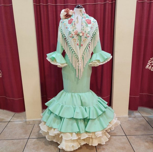 Modelo AMBAR Verde Manzana-Beige