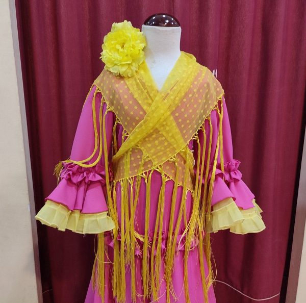 CAPOTE NIÑA FUCSIA-AMARILLO - Imagen 3
