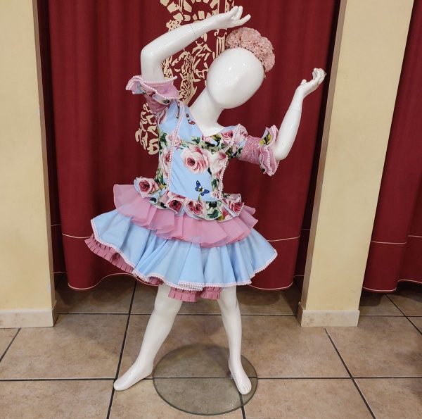 Modelo CUARTELERA (Talla 4) Estampado Celeste-Maquillaje