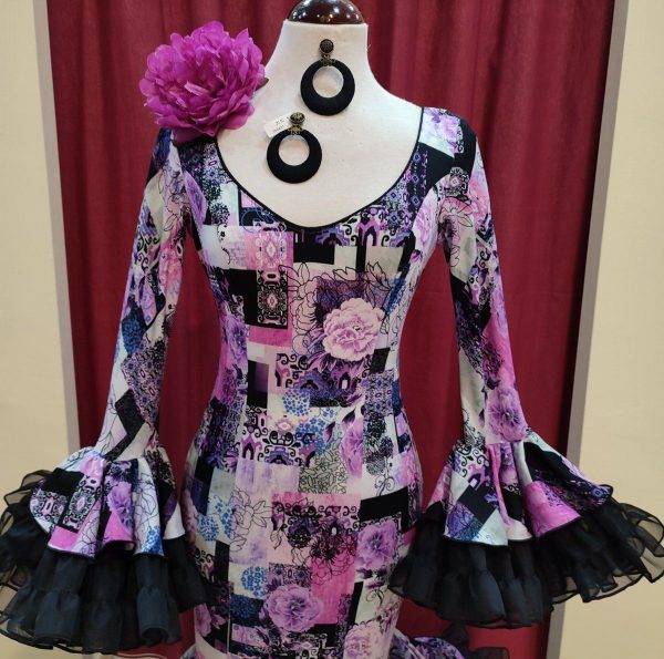 Modelo VICTORIA (Talla 38) Estampado Negro-Malva - Imagen 3
