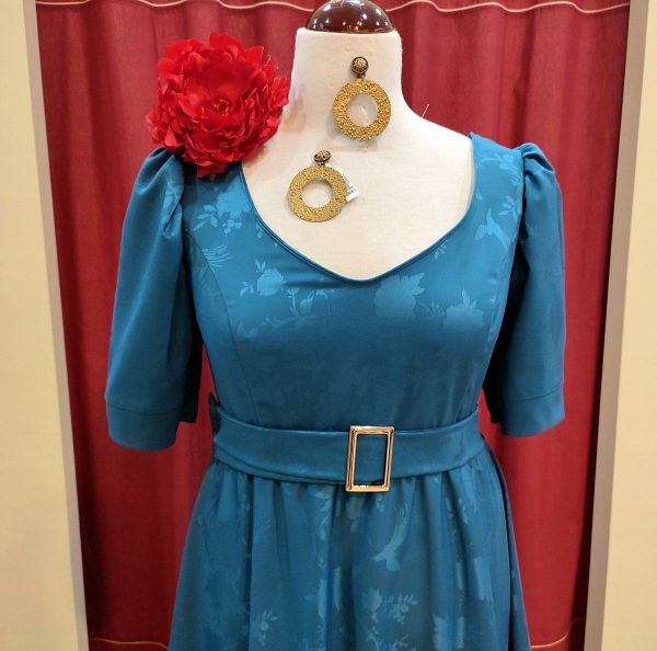 Modelo ESMERALDA (Talla 50) Aguamarina Estampado Brillo - Imagen 3