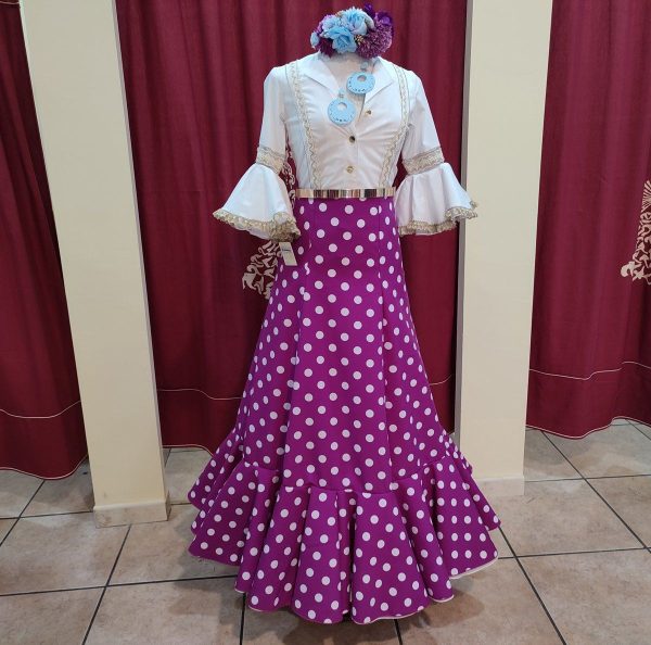 Falda Modelo ROMERIA Buganvilla Lunar Blanco - Imagen 2