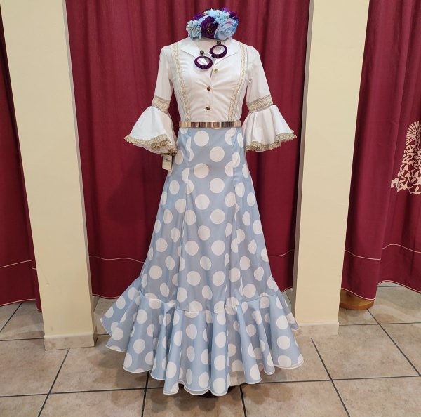 Falda Modelo ROMERIA Celeste Lunar Blanco - Imagen 2