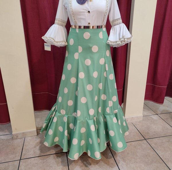 Falda Modelo ROMERIA (Talla 46) Verde Agua Lunar Beige