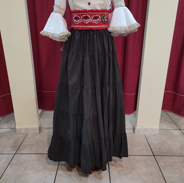 Falda Modelo CANASTERA (Talla 36) Negro Lunar Blanco